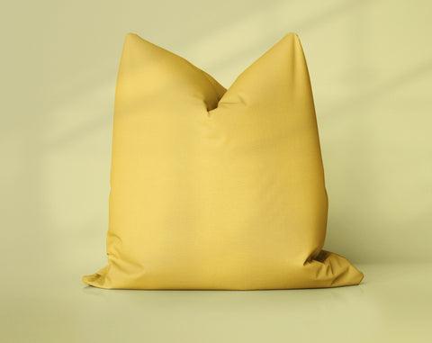 Honeycomb Gold Golden Glow solid throw pillow cover, light yellow