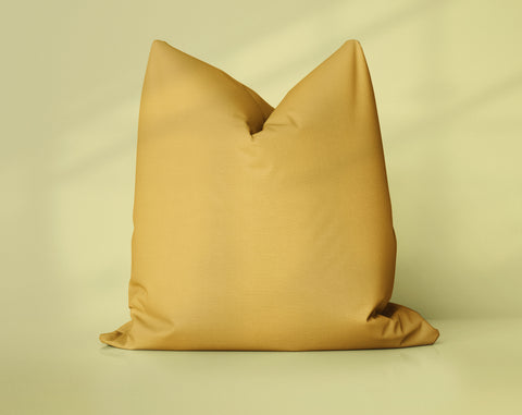 Sunbeam Diner Golden Spice solid throw pillow cover, medium yellow