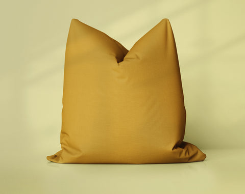 Harvest Gold Stove Honey Gold solid throw pillow cover, medium yellow
