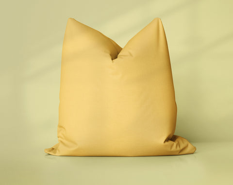 Mustard Diner Mineral Yellow solid throw pillow cover, light yellow
