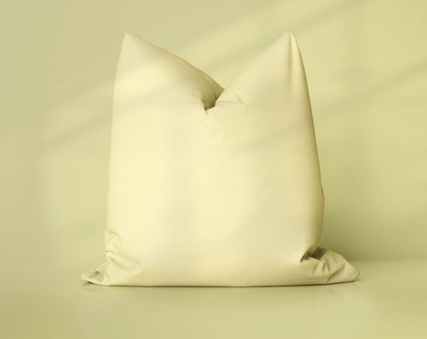Buttercream Dream Pale Banana solid throw pillow cover, light yellow