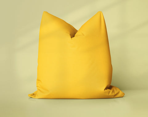 Lemon Pop Fizz Vibrant Yellow solid throw pillow cover, light yellow