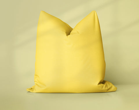 Sunshine Pop Vibrant Yellow solid throw pillow cover, light yellow