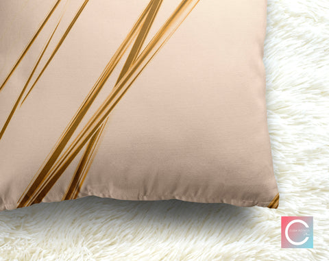 Abstract Tunnels Champagne Cream and Gold Decorative Pillow Throw Cover - Cush Potato Pillows