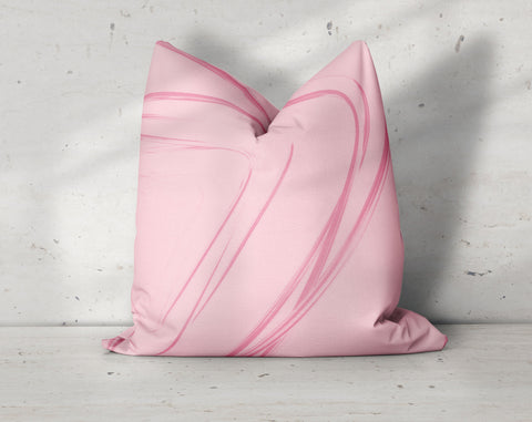 Abstract Tunnels Cotton Candy Pink Decorative Pillow Throw Cover - Cush Potato Pillows