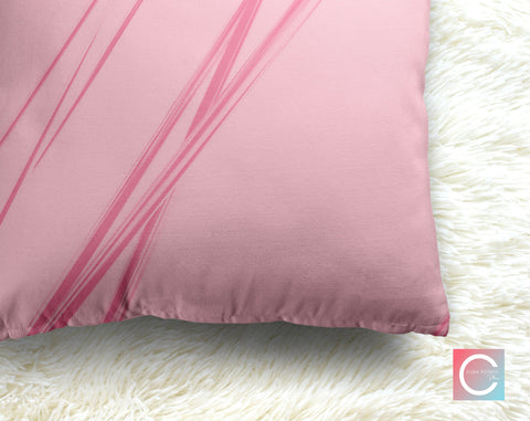 Abstract Tunnels Cotton Candy Pink Decorative Pillow Throw Cover - Cush Potato Pillows