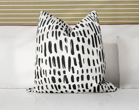 Cheetah Black on White Decorative Pillow Throw Cover - Cush Potato Pillows