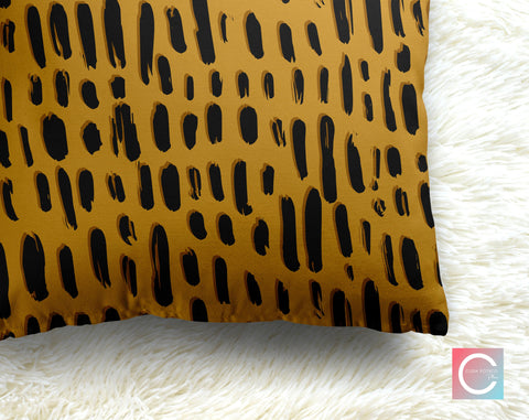 Cheetah Tawny Caramel Yellow Decorative Pillow Throw Cover - Cush Potato Pillows