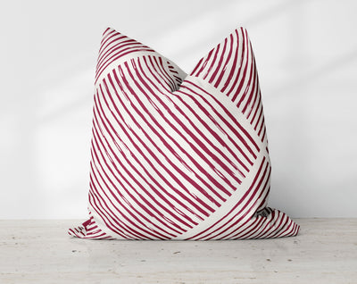 Hatchy Cross Cherry Red Decorative Pillow Throw Cover - Cush Potato Pillows