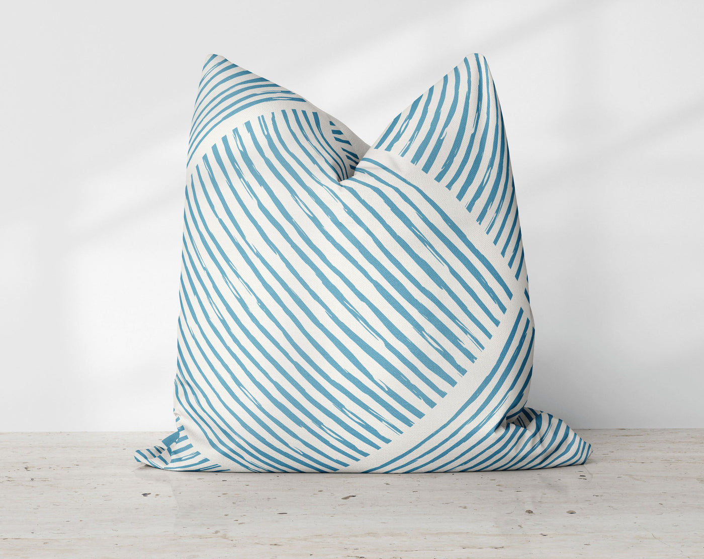 Hatchy Cross Pacific Blue Decorative Pillow Throw Cover - Cush Potato Pillows
