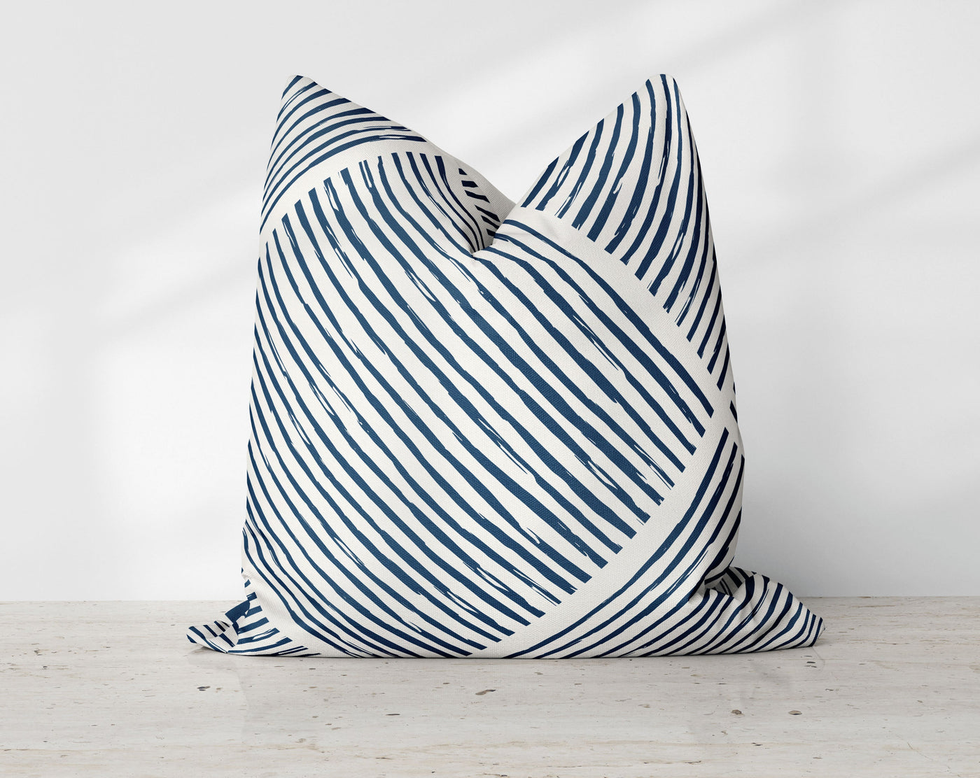 Hatchy Cross Royal Navy Blue Decorative Pillow Throw Cover - Cush Potato Pillows