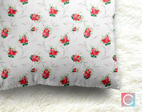 Isabella Roses in Farmhouse White Decorative Pillow Throw Cover - Cush Potato Pillows