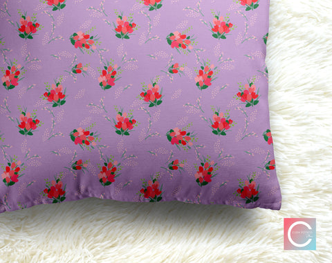 Isabella Roses in Lavender Decorative Pillow Throw Cover - Cush Potato Pillows