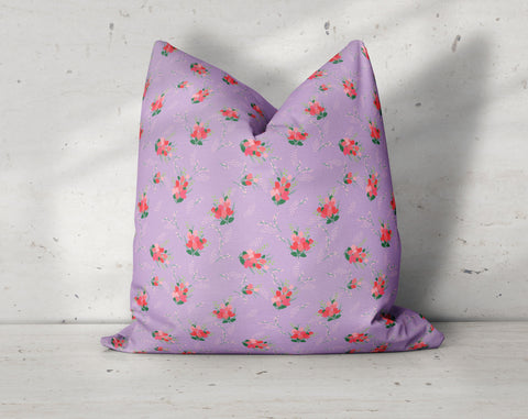 Isabella Roses in Lavender Decorative Pillow Throw Cover - Cush Potato Pillows