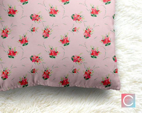 Isabella Roses Strawberry Pink Decorative Pillow Throw Cover - Cush Potato Pillows