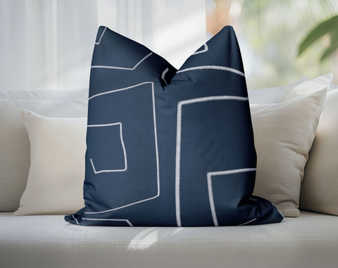 Mazey Loops Blueberry Blue Decorative Pillow Throw Cover - Cush Potato Pillows