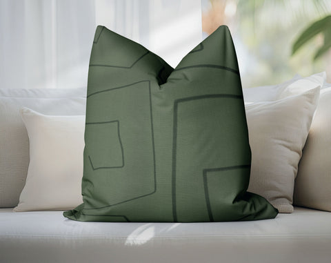 Mazey Loops Olive Green Decorative Pillow Throw Cover - Cush Potato Pillows