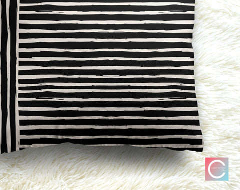 Rootone Weave Black and White Decorative Pillow Throw Cover - Cush Potato Pillows