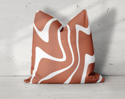 The Modern Frank Terracotta Orange Decorative Pillow Throw Cover - Cush Potato Pillows