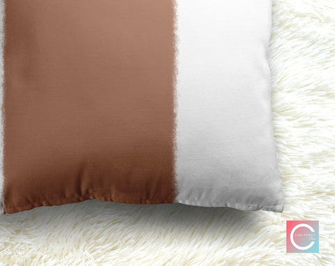 Wide Stripe Vertical Band Mocha Mousse (17 - 1230) Decorative Pillow Throw Cover - Cush Potato Pillows