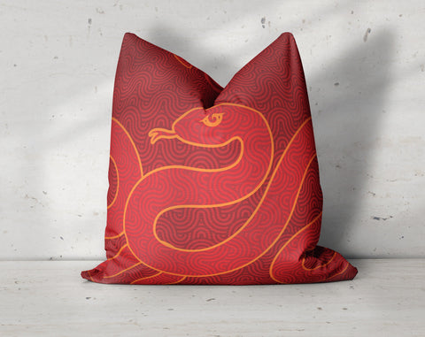 Year of the Snake Chinese New Year 2025 Decorative Pillow Throw Cover - Cush Potato Pillows