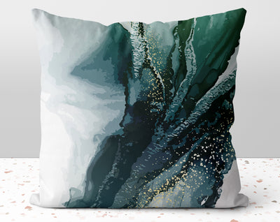 Bold Marble Emerald Green Pillow Throw Cover