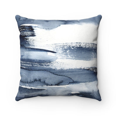 Abstract Blue Brushes Pillow Throw Cover with Insert - Cush Potato Pillows