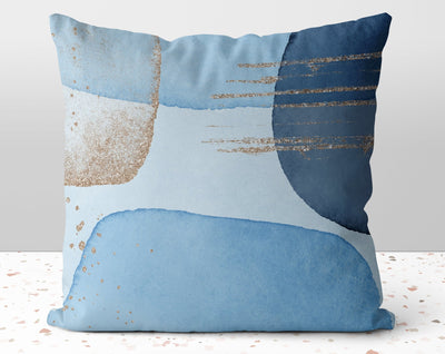 Abstract Bold Blues Pillow Throw Cover with Insert - Cush Potato Pillows