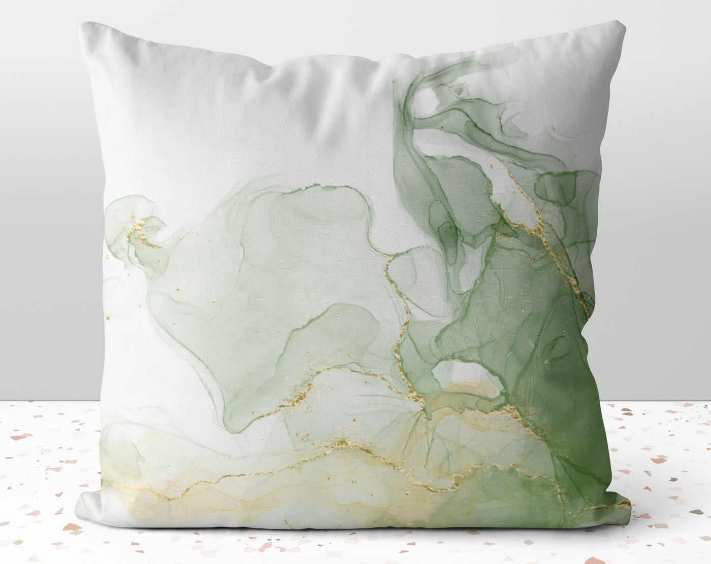 Abstract Fog Jade Green Pillow Throw Cover with Insert - Cush Potato Pillows
