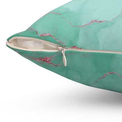 Abstract Marble Ocean Emerald Green Pillow Throw Cover with Insert - Cush Potato Pillows