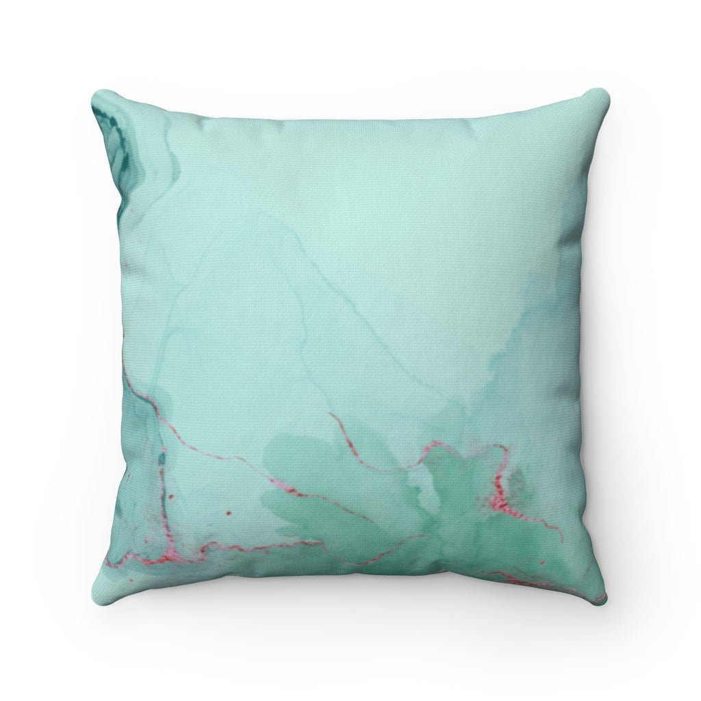 Abstract Marble Ocean Emerald Green Pillow Throw Cover with Insert - Cush Potato Pillows