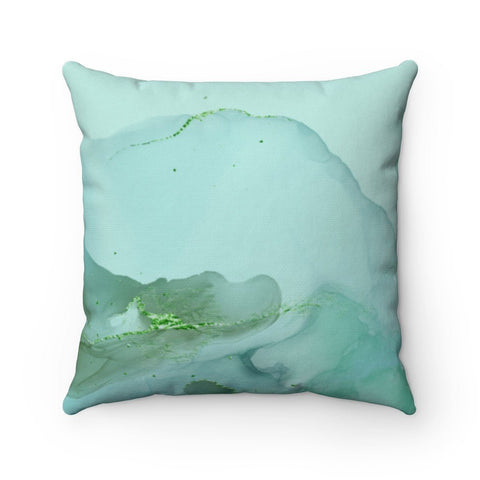 Abstract Ocean Waves Mint Green Pillow Throw Cover with Insert - Cush Potato Pillows