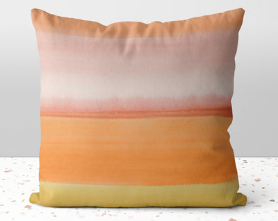Abstract Orange Sunrise Horizon Stripes Pillow Throw Cover with Insert - Cush Potato Pillows