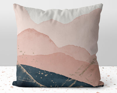Abstract Pink Silhouette Landscape Pillow Throw Cover with Insert - Cush Potato Pillows