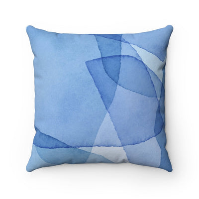 Abstract Shards of Blue Pillow Throw Cover with Insert - Cush Potato Pillows