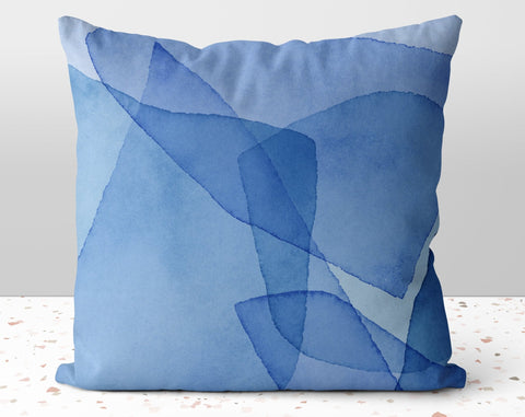 Abstract Shards of Blue Pillow Throw Cover with Insert - Cush Potato Pillows