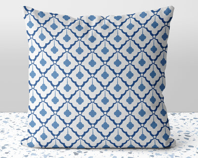 Blue Asian Pendants Pillow Throw Cover with Insert - Cush Potato Pillows