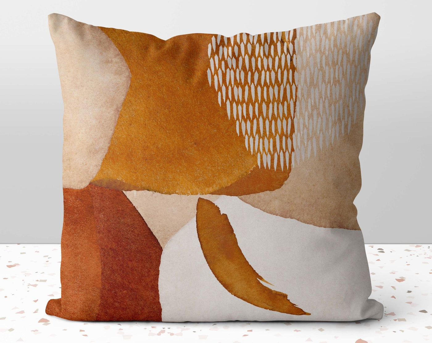 Boho Glam Shapes Brown Accents Pillow Throw Cover with Insert - Cush Potato Pillows