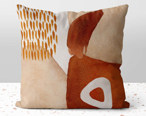 Boho Glam Shapes Brown Accents Pillow Throw Cover with Insert - Cush Potato Pillows