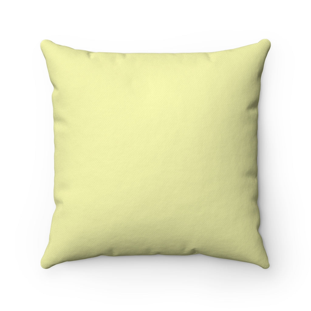 Boho Summer Yellow Square Pillow Cover Throw with Flamingo Dolphin Popsicle Watermelon Accents - Cush Potato Pillows