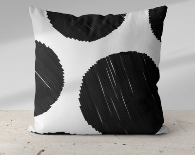 Bold Black Big Particle Dots Watercolor Pillow Throw - Cush Potato Pillows