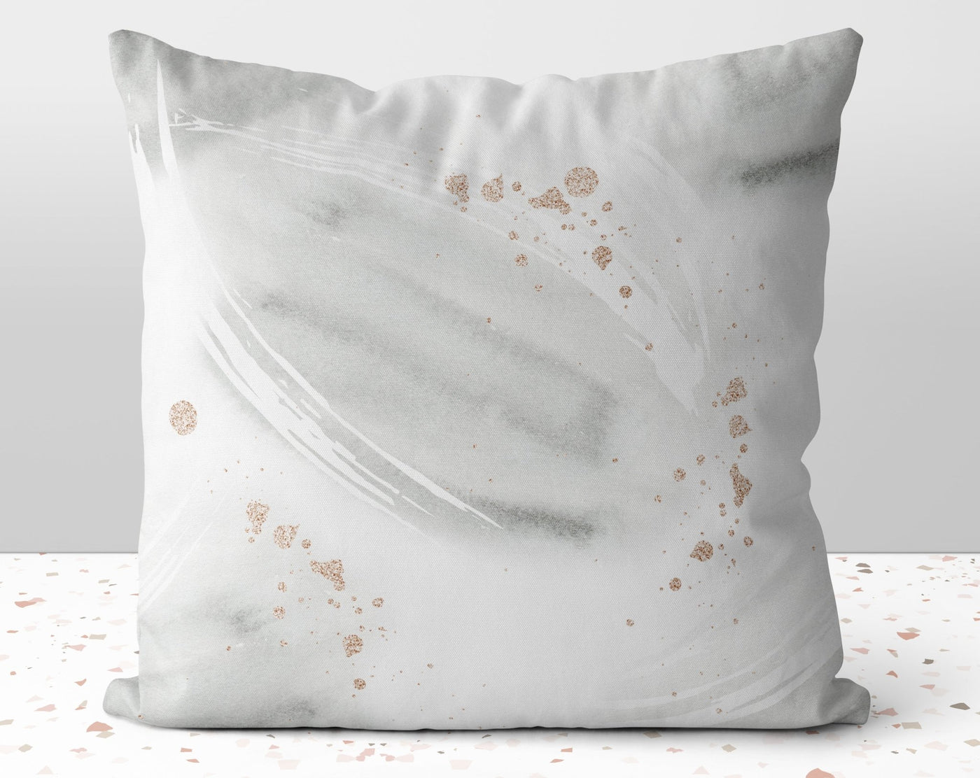 Calming Elegant Glam with Gold Printed Accents Pillow Throw Cover