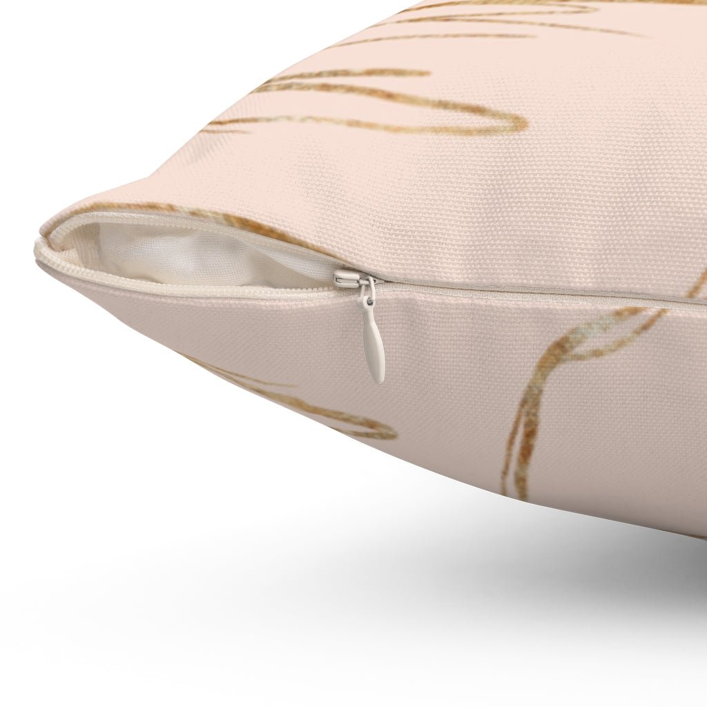 Chic Champagne with Gold Printed Accents Pillow Throw Cover with Insert - Cush Potato Pillows
