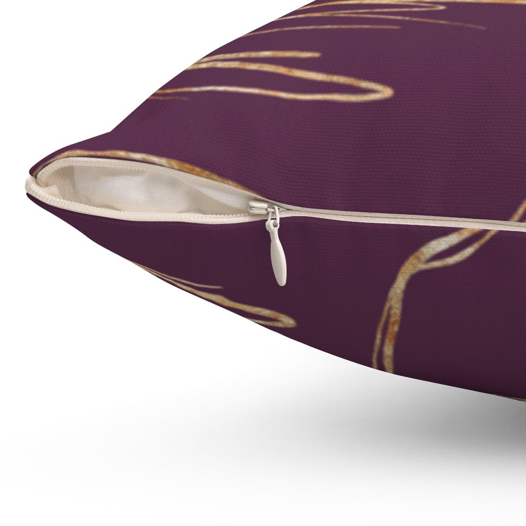 Chic Purple Lavender with Gold Printed Accents Pillow Throw Cover with Insert - Cush Potato Pillows