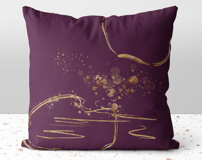 Chic Purple Lavender with Gold Printed Accents Pillow Throw Cover with Insert - Cush Potato Pillows