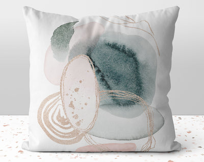 Chic Swirls Glam Square Pillow with Gold Printed Accents Pillow Throw Cover