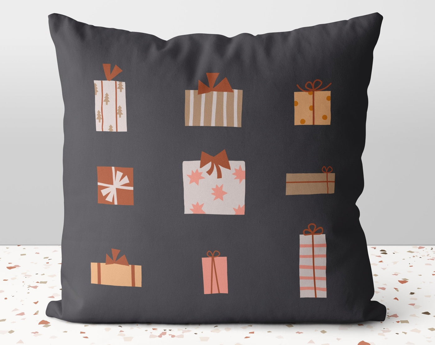 Christmas Boho Presents Pillow Throw Cover