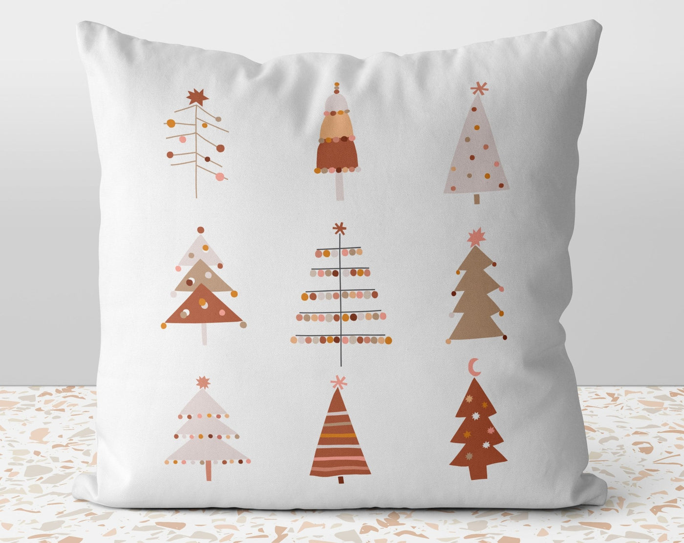Christmas Boho Trees Pillow Throw Cover