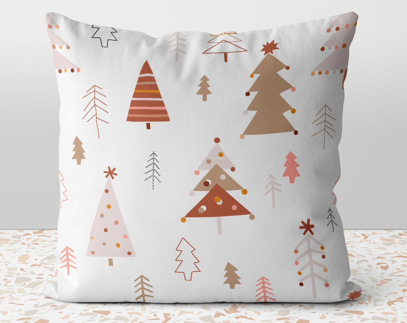 Christmas Happy Holidays Festive Trees Pillow Throw Cover with Insert - Cush Potato Pillows
