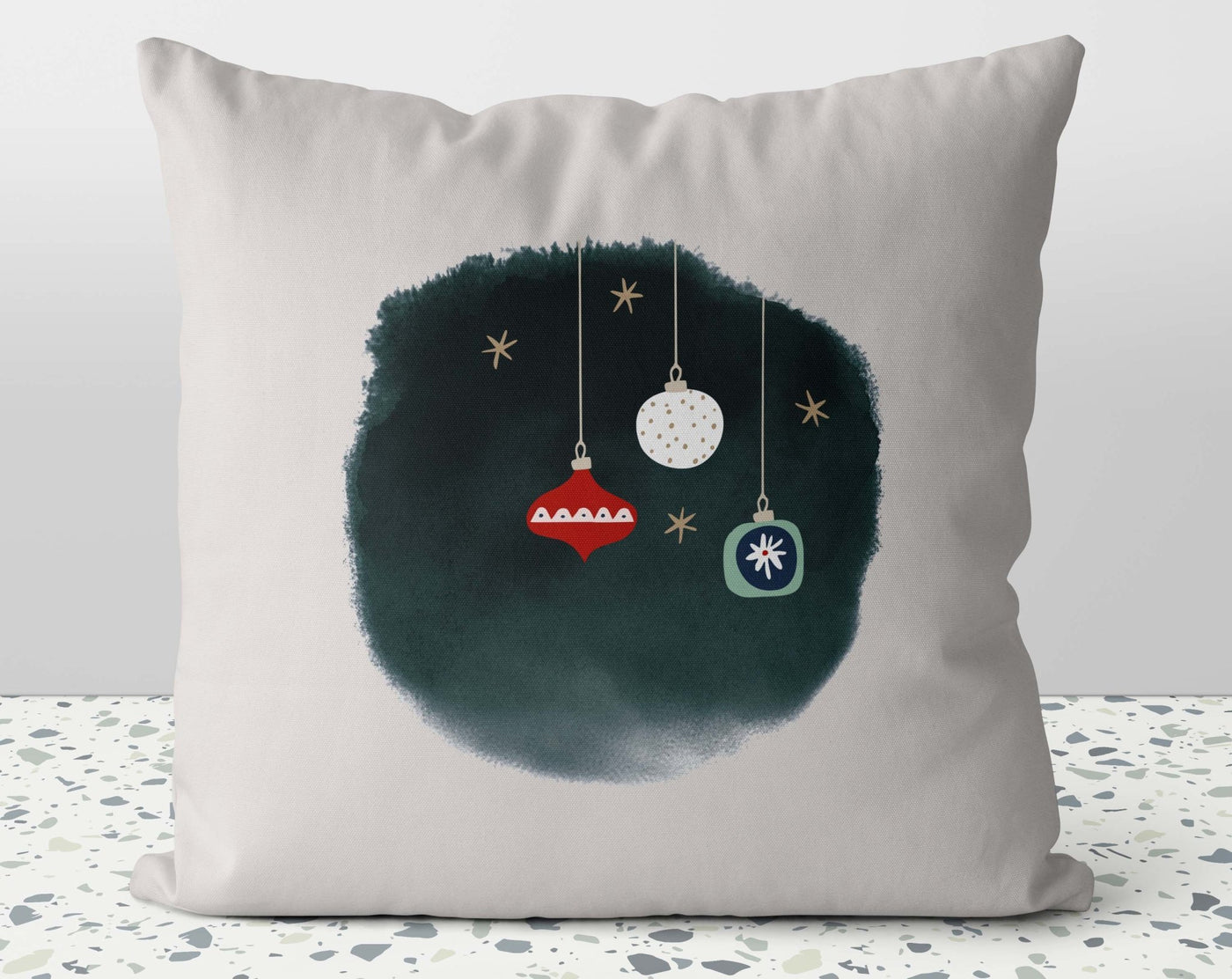 Christmas Ornaments Pillow Throw Cover with Insert - Cush Potato Pillows